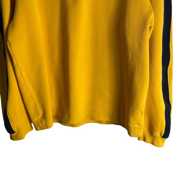 Chaps Men's Yellow 1/4 Zip Striped Long Sleeve Sweatshirt - Picture 3 of 9